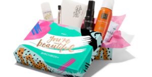 Birchbox unboxing marketing product featuring a variety of beauty products