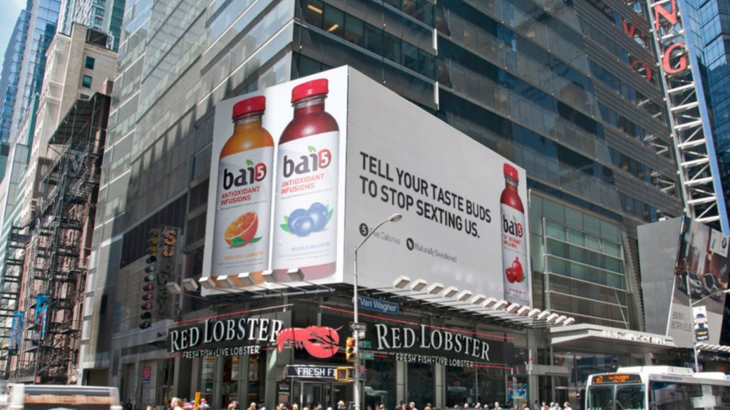 Brand Message: Bai5 drink billboards use humor to connect with customers