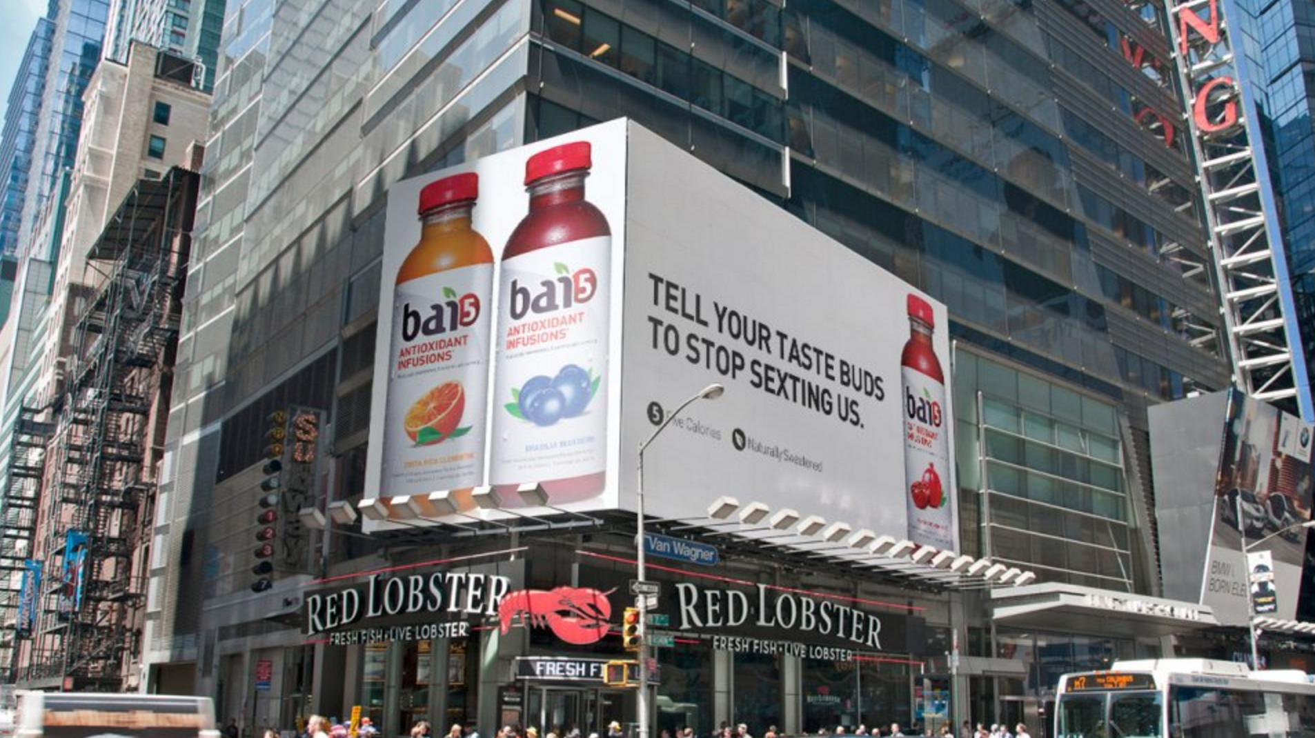 Times Square advertisement for bai5 drink
