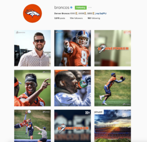 Denver Broncos social media marketing strategy includes connecting with fans on Pinterest